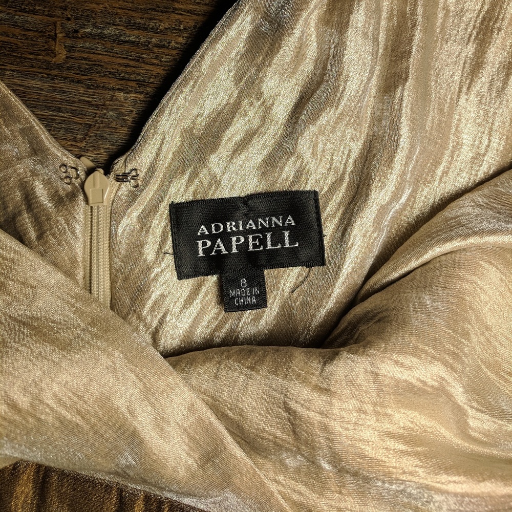 Adrianna Papell Tan/Gold Metallic Twist Strap  8 - Picture 4 of 5